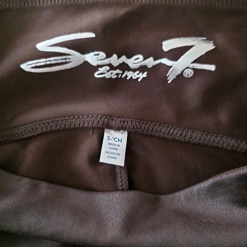 Seven7 Brown Faux Leather Leggings Women's Size Small - Picture 4 of 9